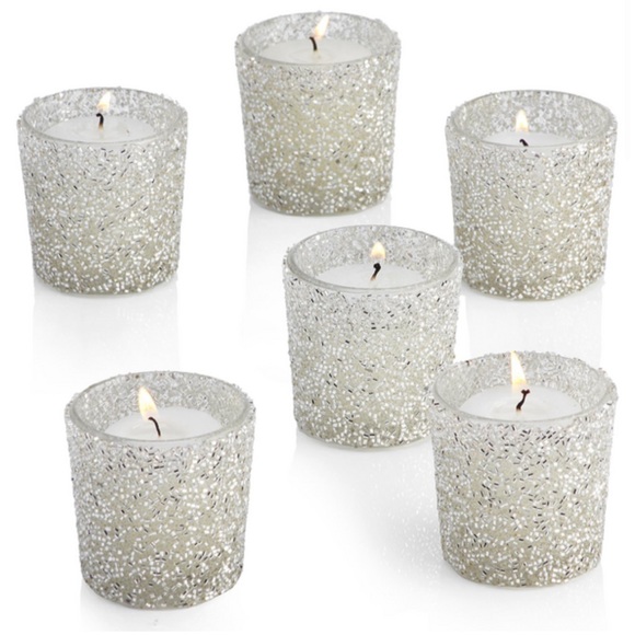 Z GALLERIE SILVER BELLA TEA LIGHT OR VOTIVE CANDLE HOLDERS SET OF 8